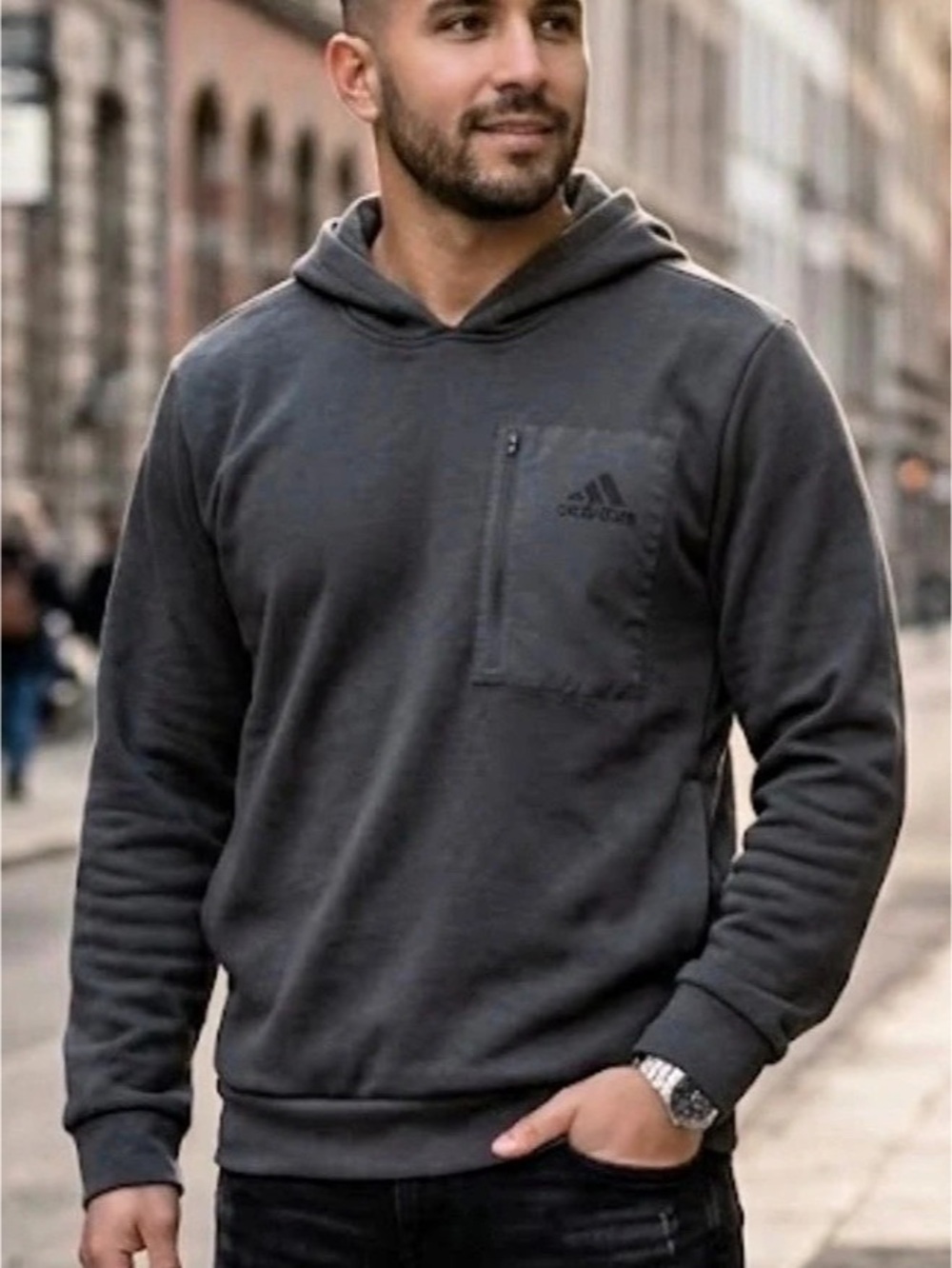 adidas Men'Small Gray Hoodie Size Small Like New